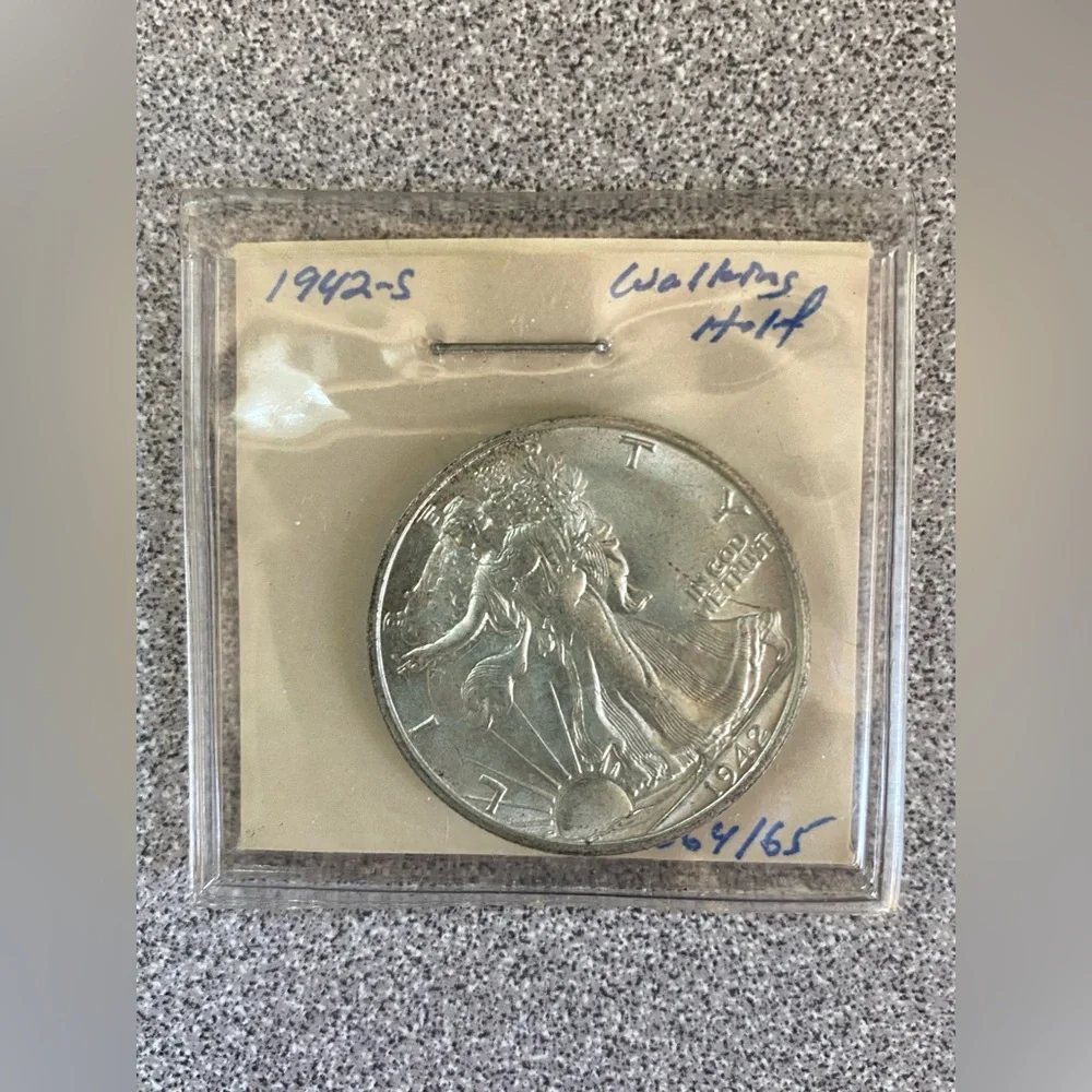1942-S Walking Liberty Half Dollar Coin - Picture 1 of 16